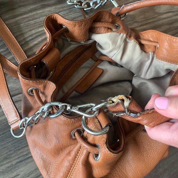 Michael Kors Tan Leather Hobo + Cross Body Strap - Picture 4 of 5